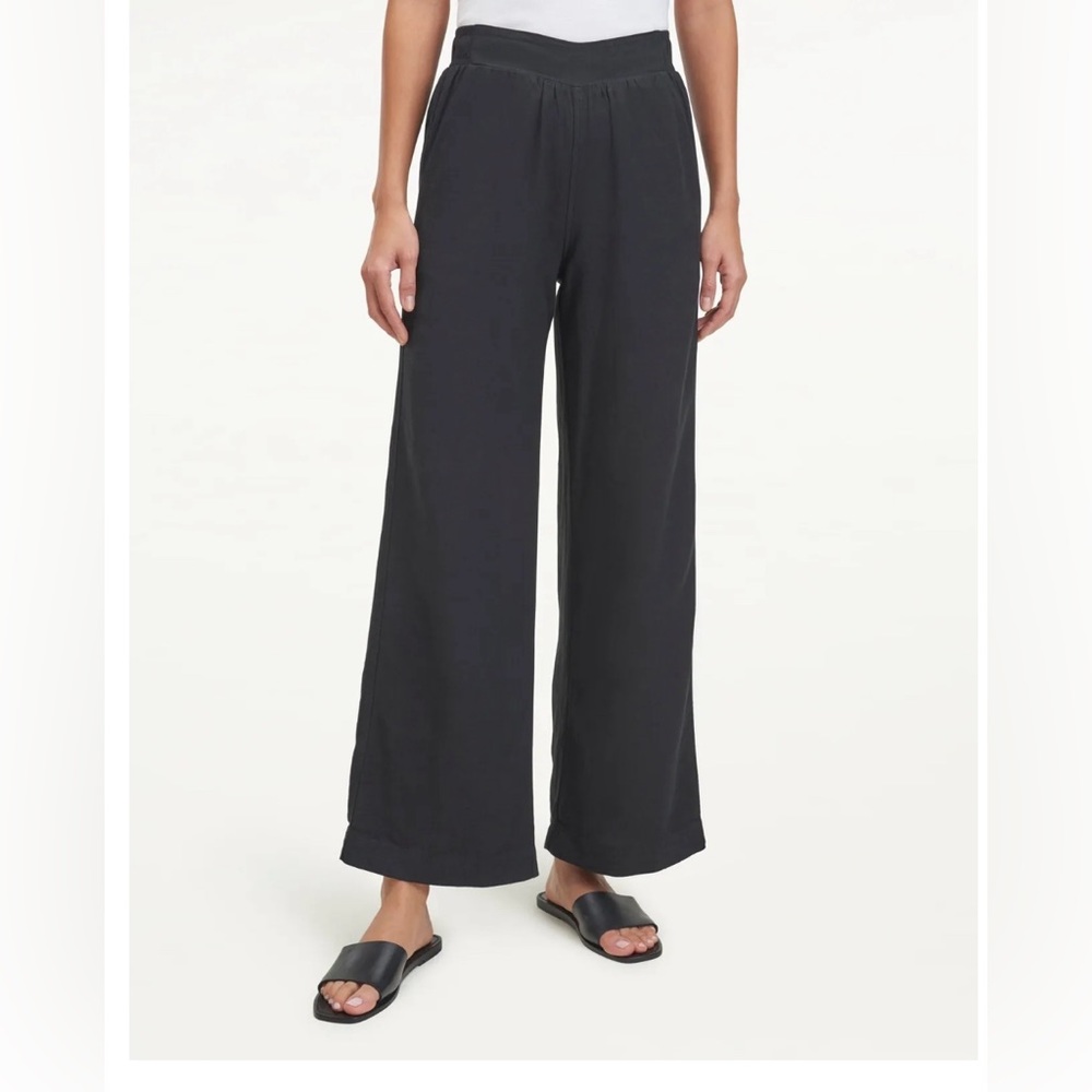 NWT‎ Splendid Linen Blend Goldenhour Wide Leg Pant in Black
